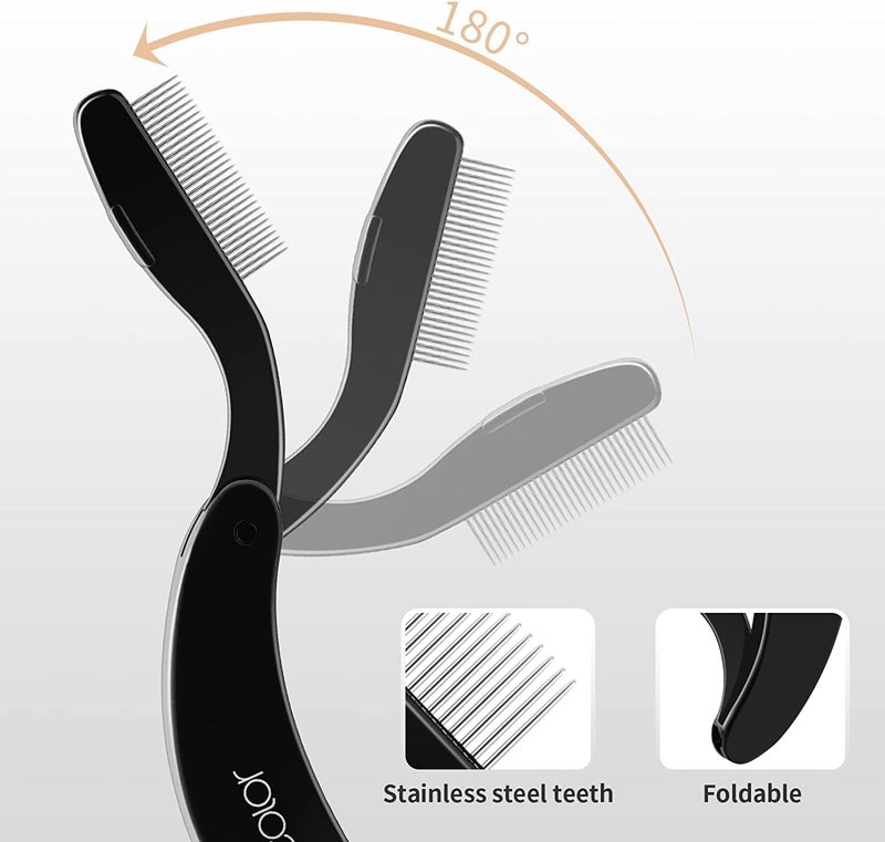 Docolor Foldable Eyelash Comb Separator Folding Lash Comb Eyebrow Mascara Applicator Eyelash Definer Arc Designed Cosmetic Brushes Tool - Image 4