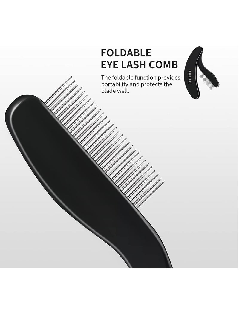 docolor - Docolor Foldable Eyelash Comb Separator Folding Lash Comb Eyebrow Mascara Applicator Eyelash Definer Arc Designed Cosmetic Brushes Tool - Image 1