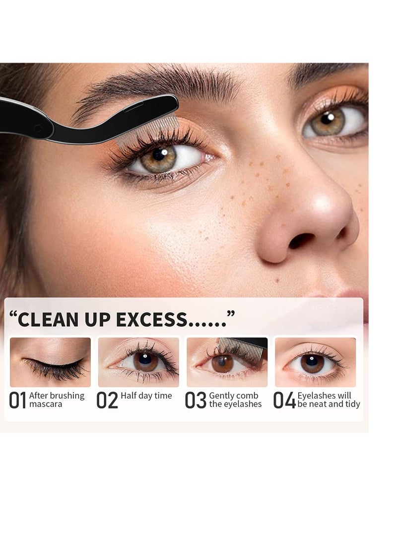 docolor - Docolor Foldable Eyelash Comb Separator Folding Lash Comb Eyebrow Mascara Applicator Eyelash Definer Arc Designed Cosmetic Brushes Tool - Image 1