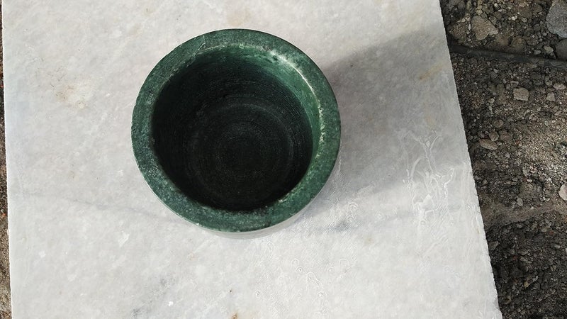 ikarus Green Mortar and Pestle Set kharad Masher Spice Mixer for Kitchen 56 inches - Image 5