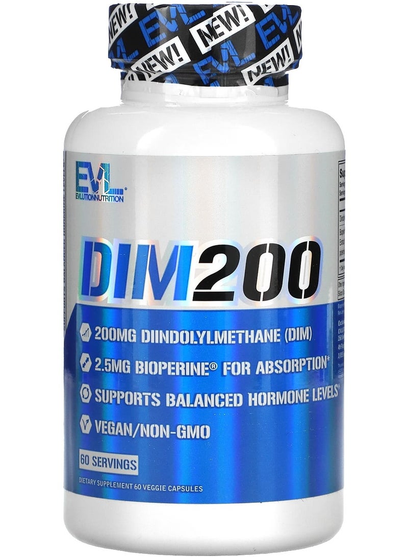 EVLUTION NUTRITION DIM 200, 200 mg, 60 Veggie Capsules
