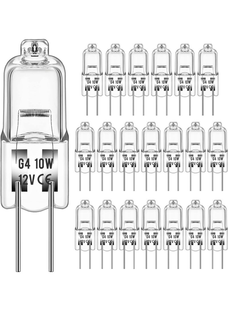20 Pack-G4 Halogen Light Bulbs JCD Type Under Cabinet Puck Lamp Undercabinet Microwave Oven Stove Top Kitchen Appliance Replacement Lighting Bi Pin Clear Lens - Image 1