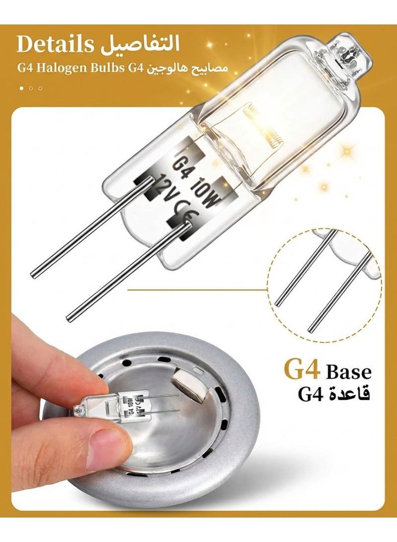 20 Pack-G4 Halogen Light Bulbs JCD Type Under Cabinet Puck Lamp Undercabinet Microwave Oven Stove Top Kitchen Appliance Replacement Lighting Bi Pin Clear Lens - Image 2