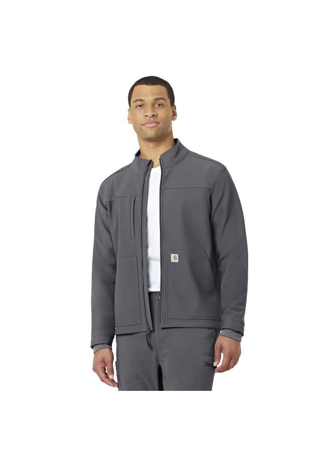 carhartt Men's Rugged Flex Modern Fit Fluid Resistant Bonded Fleece Jacket, Pewter, XL - Image 1