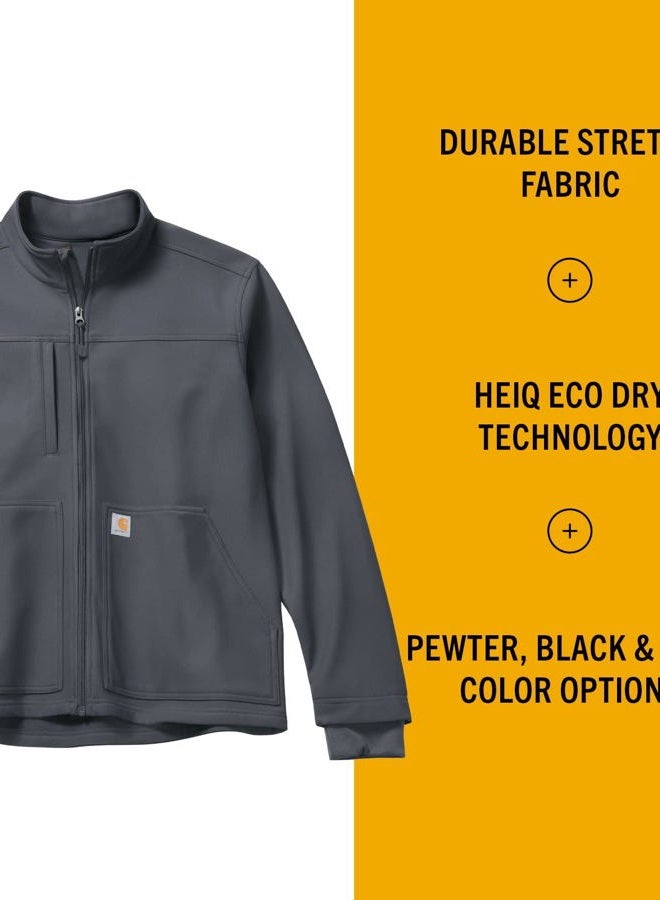 carhartt Men's Rugged Flex Modern Fit Fluid Resistant Bonded Fleece Jacket, Pewter, XL - Image 2