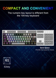 E-YOOSO 60% Wired Mechanical Gaming Keyboard with RGB Backlit Ultra-Compact 61 Keys, Hot Swappable Red Switches for Windows, Mac PS (Grey Black)  - Image 2
