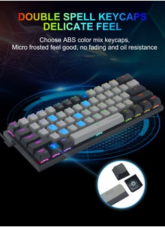 60% Wired Mechanical Gaming Keyboard with RGB Backlit Ultra-Compact 61 Keys, Hot Swappable Red Switches for Windows, Mac PS (Grey Black) - pzsku/Z6F968E1EBEA93F14A6FAZ/45/_/1729559481/e56130b6-14fb-47d9-8968-a984785437da