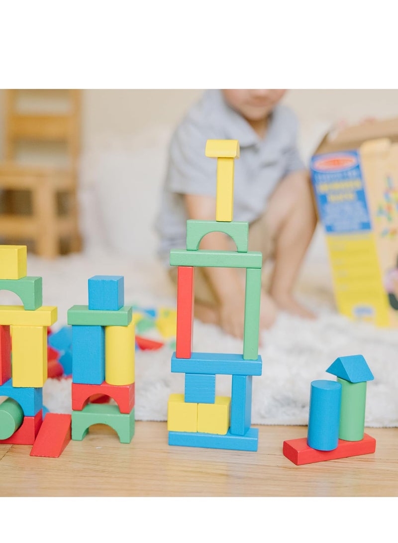 MIXDE Wooden Building Blocks Toys Set , 108pcs Macaron Color City Construction Stacking Toys Preschool Educational Toys , Toddler Toys For 3+ Year Old Boy And Girl Gifts - Image 3