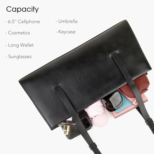 DONNAIN Genuine Leather Trendy Shoulder Bag for Women, Small Women Handbag and Clutch Purse (Black) - Image 4