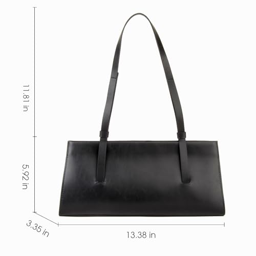 DONNAIN Genuine Leather Trendy Shoulder Bag for Women, Small Women Handbag and Clutch Purse (Black) - Image 2