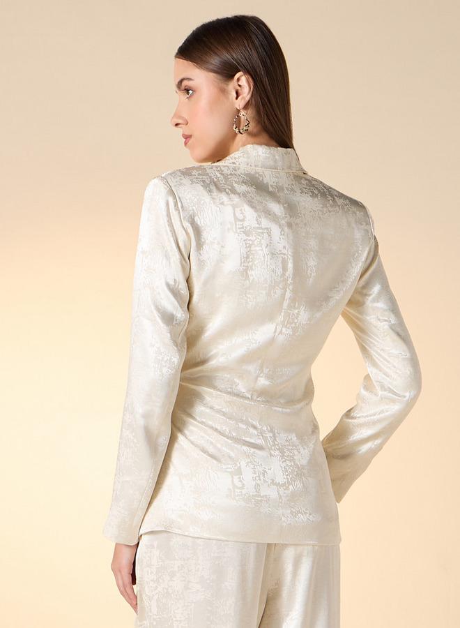 ايكونيك جاكيت بارز الملمس بأكمام طويلة وياقة طويلة وحزام ربط من آيكونيك - Image 3