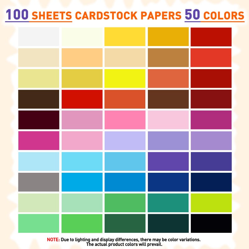 MAXECHO 8.5" X 11" Colored Cardstock Bulk 100 Sheets 50 Assorted Colors Construction Paper Card Stock Printer Paper for DIY Crafts, Party Decorations, Cricut, 180 GSM/65 LB - Image 2