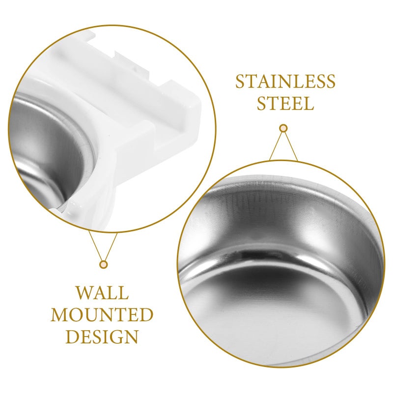 حاوية سجائر من الفولاذ المقاوم للصدأ مثبتة على الحائط للداخل في الحمام باللون الأبيض - Image 5