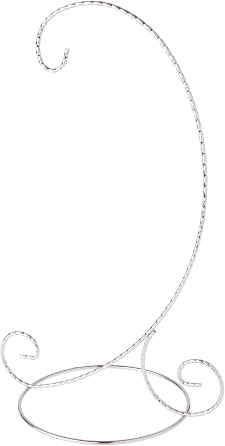 Bard's Twisted Silver Ornament Stand, Large, 12.25" H x 5.5" W x 7.5" D - Image 1
