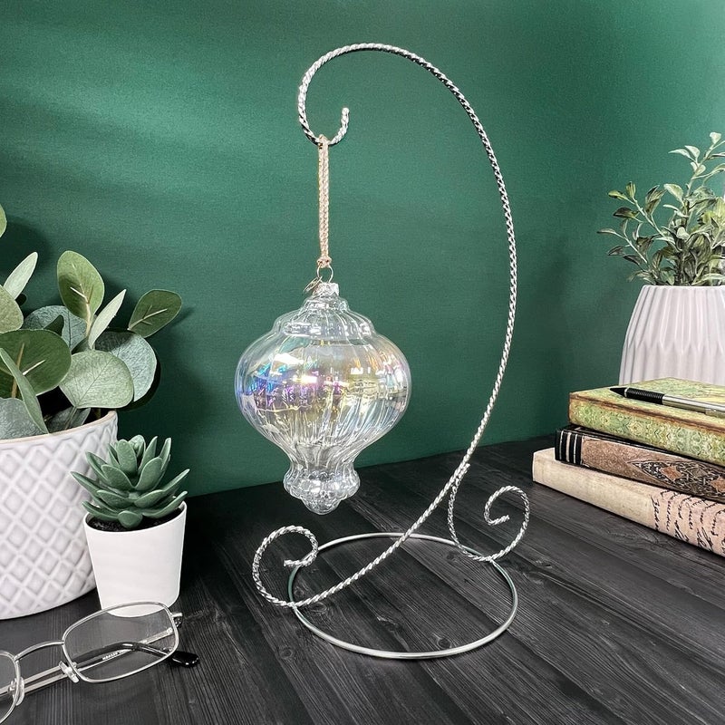 Bard's Twisted Silver Ornament Stand, Large, 12.25" H x 5.5" W x 7.5" D - Image 2