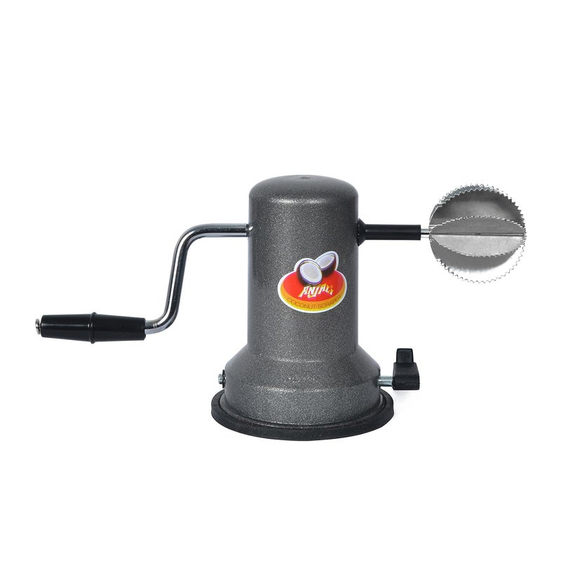 ANJALI Anjali Sleek Stainless Steel Vacuum Base Coconut Scrapper Black 