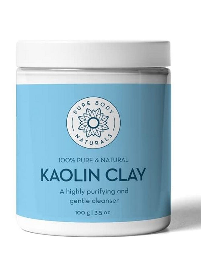 PURE BODY NATURALS Pure Body Naturals Kaolin Clay Powder, 100 g - Perfect for Natural DIY Skin Cleansers, Masks and Scrubs  - Image 2