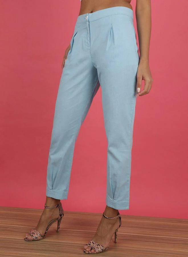 Freehand  Women Tapered Solid Mid-Rise Pleated Pants for Women | Best Price UAE