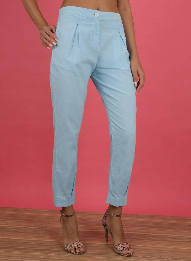 Freehand  Women Tapered Solid Mid-Rise Pleated Pants for Women | Best Price UAE