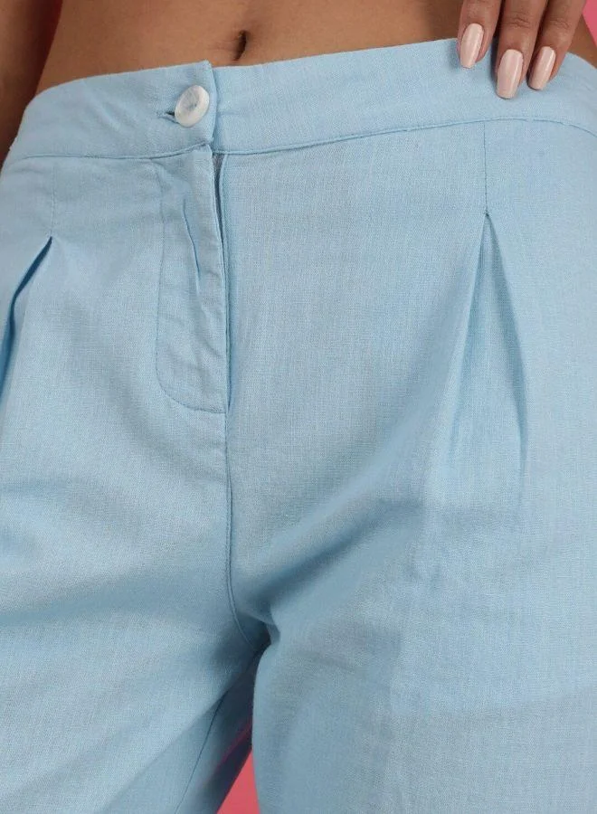 Freehand  Women Tapered Solid Mid-Rise Pleated Pants for Women | Best Price UAE