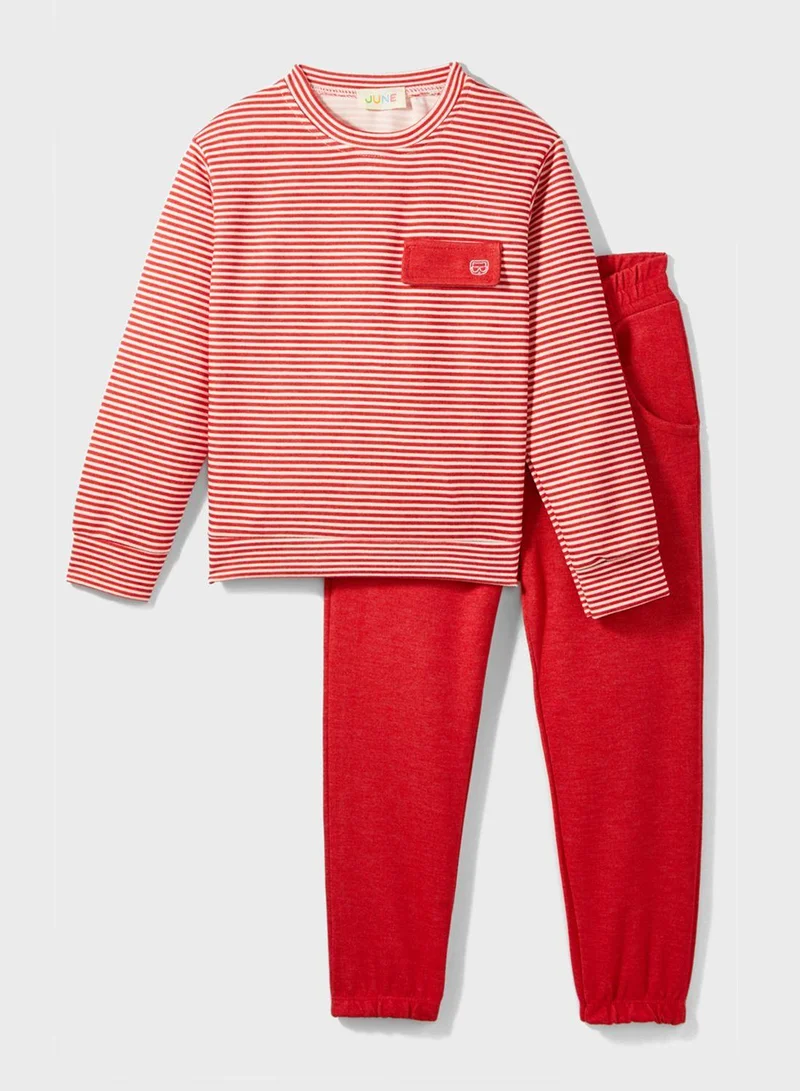 JUNE Striped Track Suit