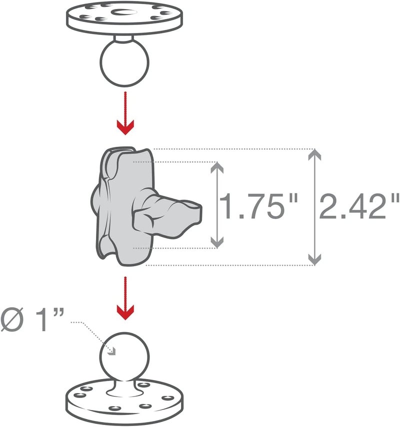 RAM Mounts -B-201U-A Bracket Kit – Support Kits (60.4 mm) - Image 4