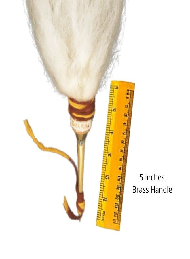 MAYAPURI Chawar Sahib Metal Body Fly Whisk, White, 15.5 Inches - Image 3