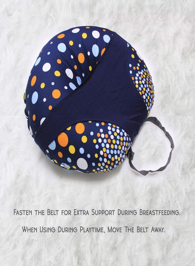 Kradyl Kroft 5in1 Baby Feeding Pillow with 100% Cotton Removable Cover | Breastfeeding Pillow | Nursing Pillow with Belt and Hoop (Magic Polka) - Image 3