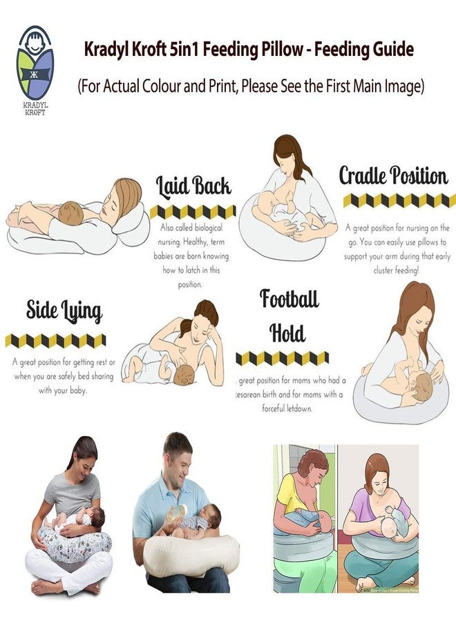 Kradyl Kroft 5in1 Baby Feeding Pillow with 100% Cotton Removable Cover | Breastfeeding Pillow | Nursing Pillow with Belt and Hoop (Magic Polka) - Image 5