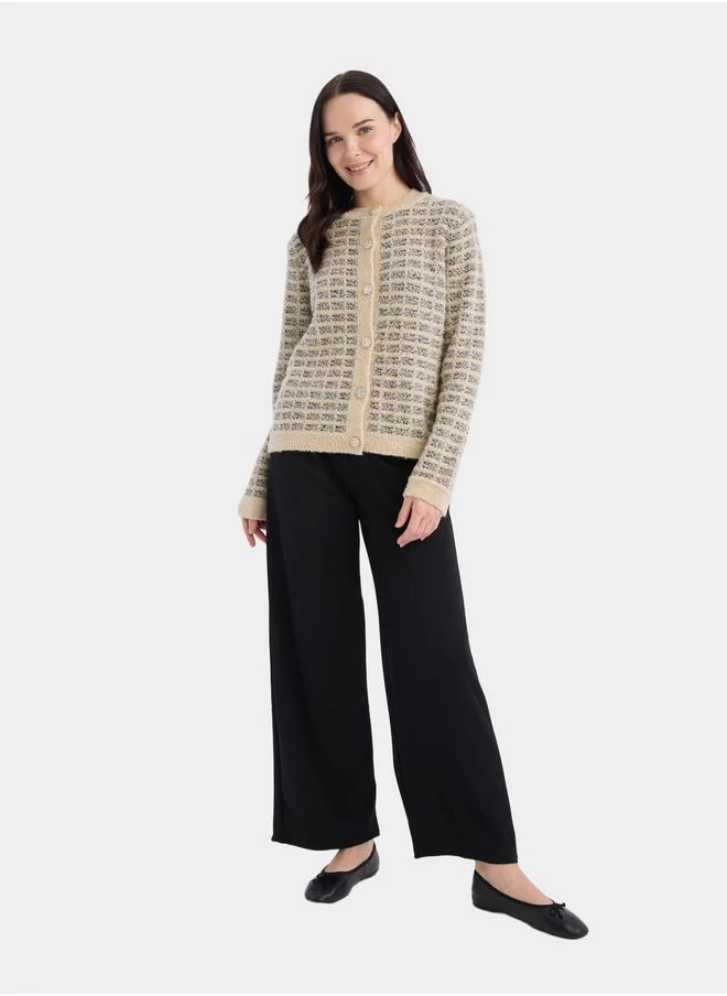 DeFacto DeFacto Straight Black Wide Leg Pant