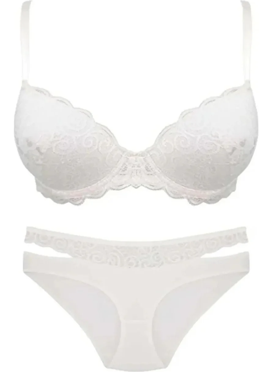 نورتيكس 4334 Women's Non-Supported Bra Panty Set-Ecru