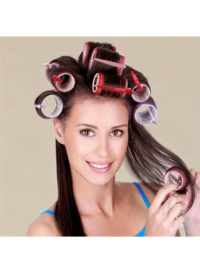 Rozino 12 Pcs Self Grip Hair Curlers Rollers, Self Holding DIY Hair Styling Tools - Image 4