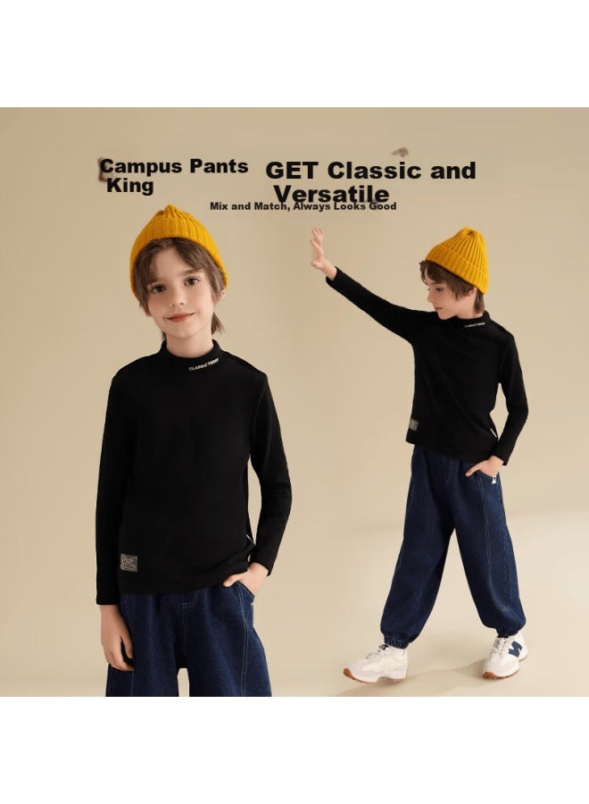 Classic Teddy Boys' Denim Jeans Casual Versatile Long Pants Fashion Blue Size 130 - Image 4