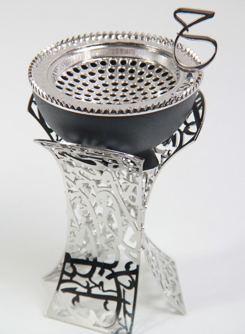 Luxury one-piece incense burner black/silver  - Image 1