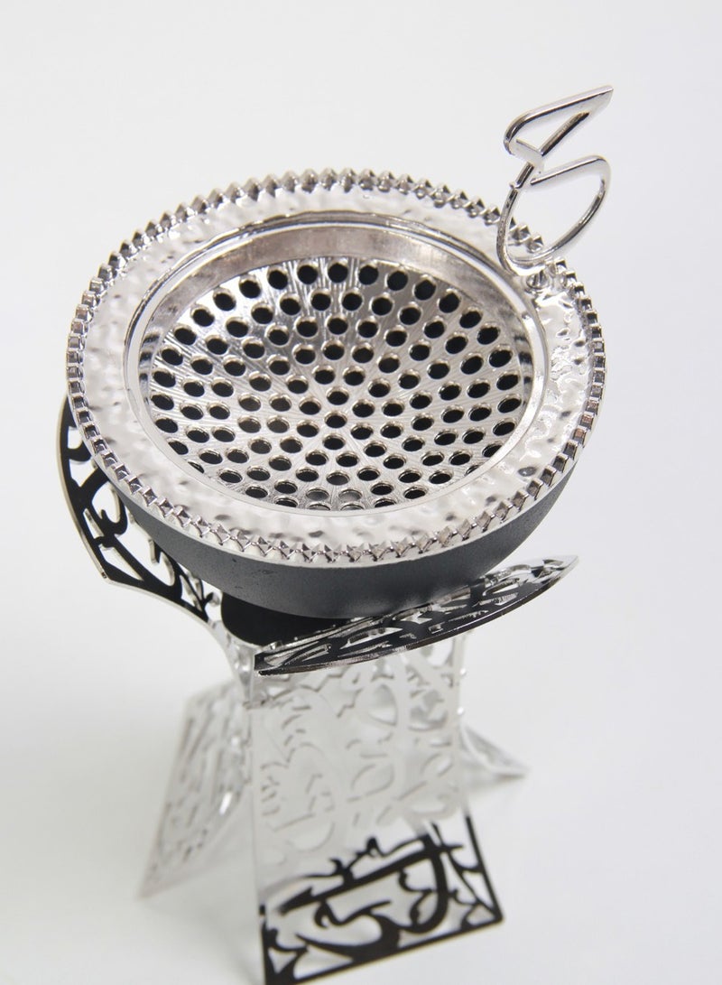 Luxury one-piece incense burner black/silver  - Image 4