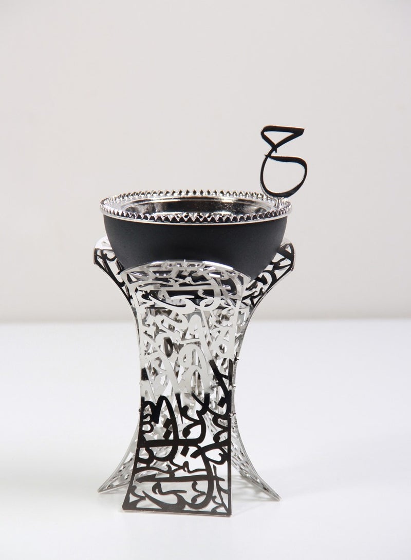 Luxury one-piece incense burner black/silver  - Image 3