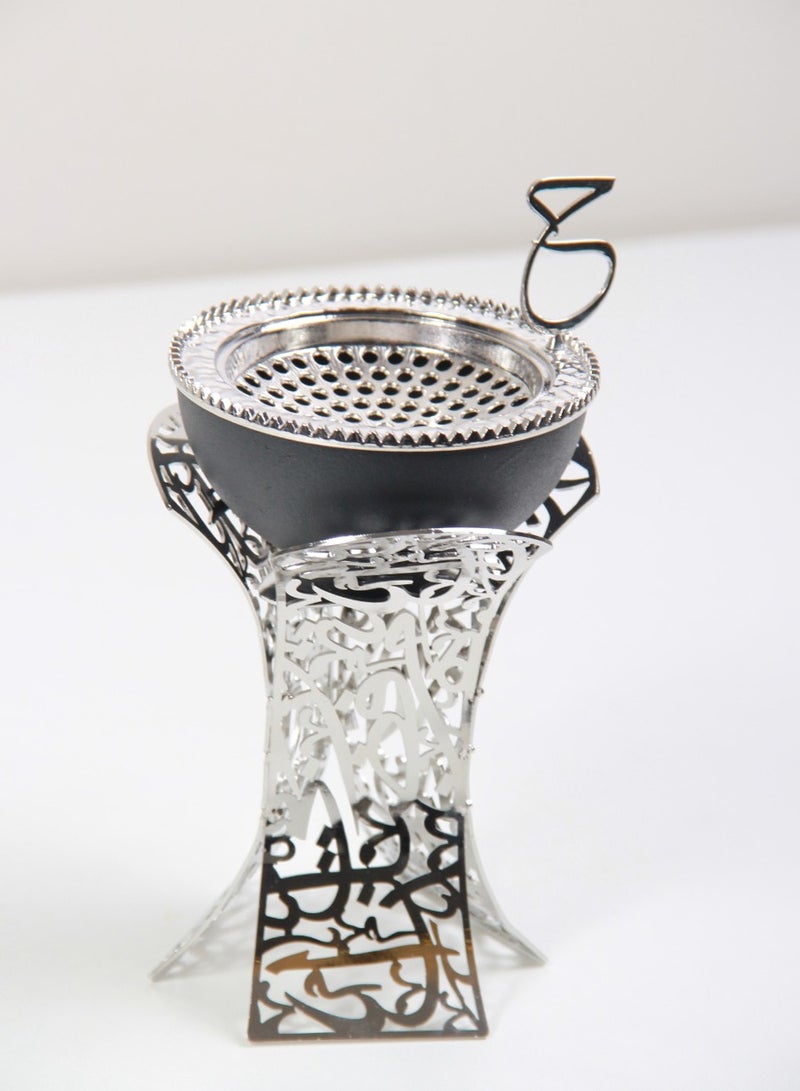 Luxury one-piece incense burner black/silver  - Image 5