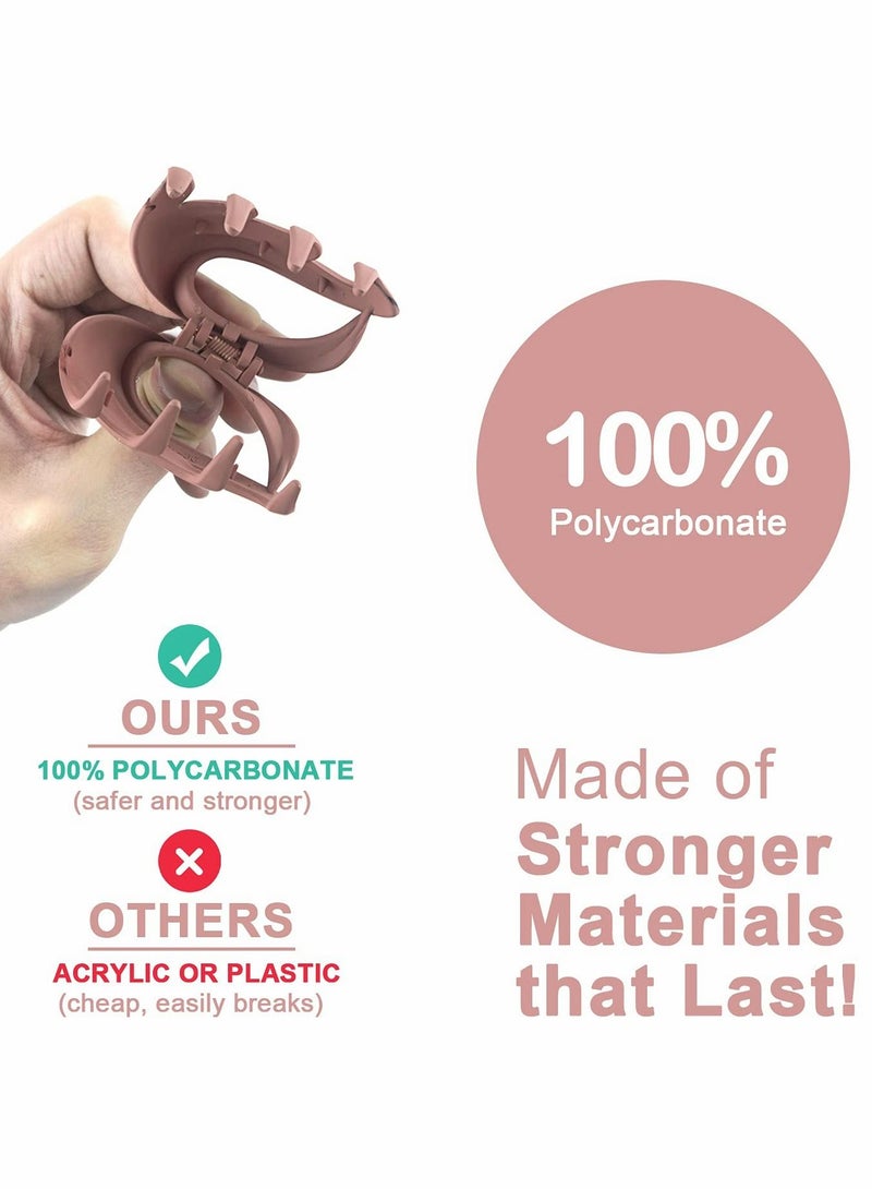 Excefore Hair Clips, 6 Pcs Medium Hair Claw Clips for Women Girl Kids, 2.6 inch Non Slip Flower Clips Decorative Matte Hair Clamps for Fine Hair and Thick Hair Strong Hold Jaw Clip,Hair Styling Accessories - Image 4