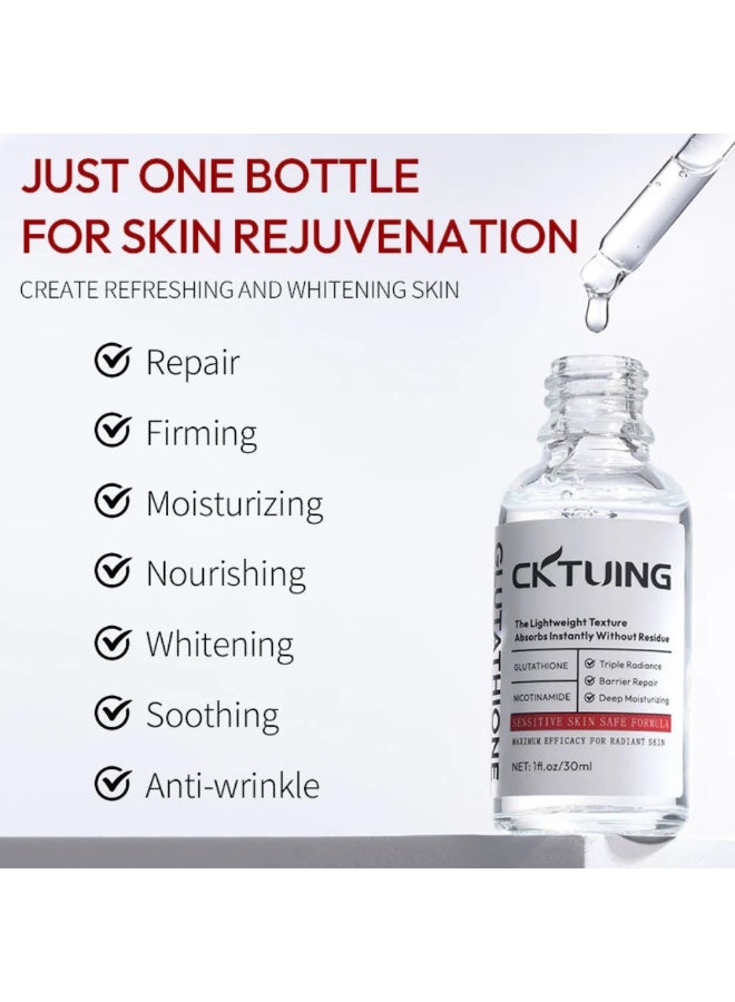 CKTUING Glutathione Niacinamide Serum 30ml – Dark Spot Corrector & Skin Whitening Essence for Face & Body – Anti-Aging Retinol Anti-Wrinkle, Hydrating Glow Serum - 30ml - Image 4