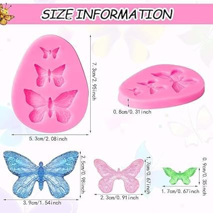 Skytail Butterfly & Rose Leaf Garland Silicone Fondant Mould for Candle Waxmelts Fondant Chocolate Candy Cake Decoration Jelly Cookie Cupcake Topper Ice Cube Sugarpaste Clay Resinart Jewelry Charms - Image 2