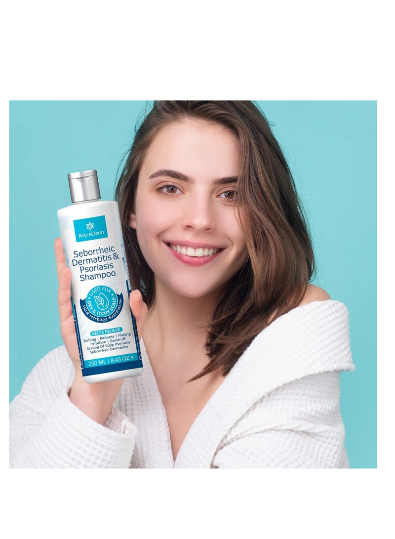 Roycederm Psoriasis Shampoo, Seborrheic Dermatitis Shampoo, Folliculitis Shampoo, Dandruff Shampoo, Scalp Psoriasis & Seborrheic Dermatitis Treatment, Dry Itchy Scalp Treatment