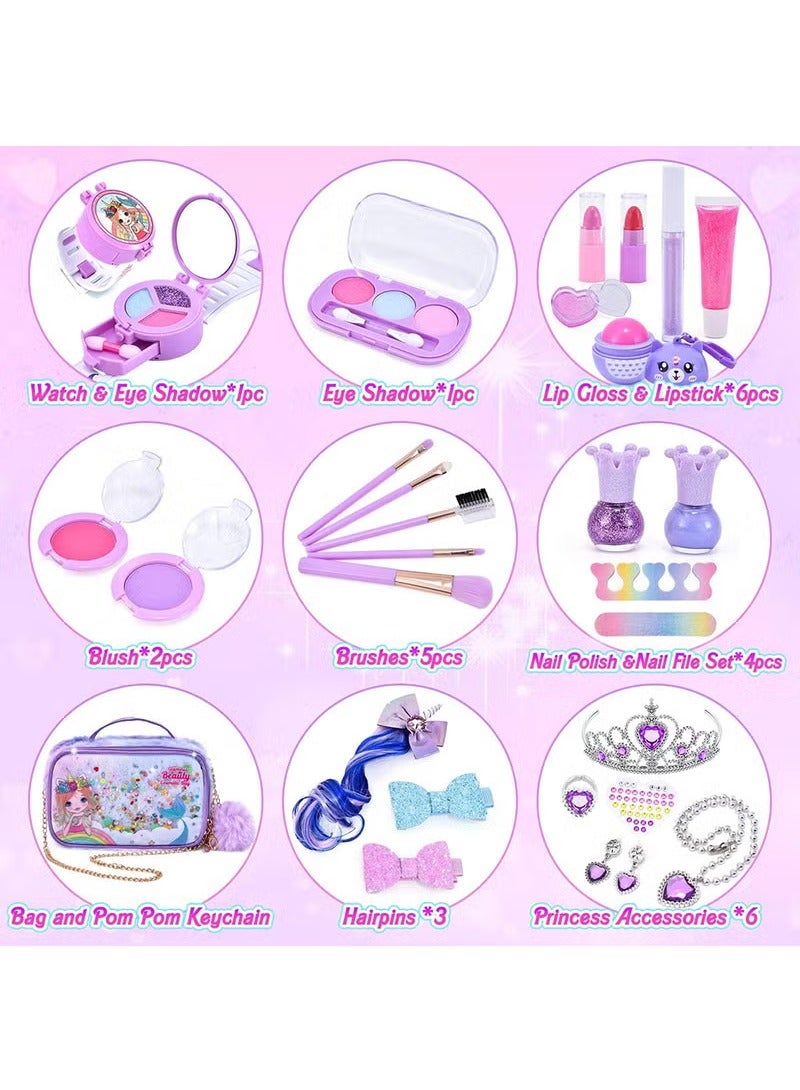 ULHYC Kids Makeup Kit for Girls, Unicorn Makeup Set, Real Washable Make up Kit for Little Girl Princess Toddler Makeup for Kid Birthday Gifts Unicorn Toys for Girls - Image 4