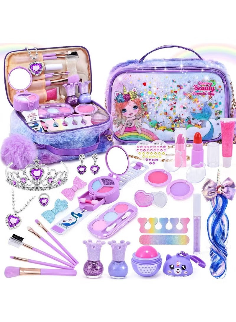 ULHYC Kids Makeup Kit for Girls, Unicorn Makeup Set, Real Washable Make up Kit for Little Girl Princess Toddler Makeup for Kid Birthday Gifts Unicorn Toys for Girls - Image 1