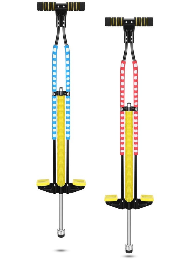 Leitee 2 Pcs Pogo Stick, Suitable for 80-160 Lbs, Soft Foam Jump Stick, Easy Grip Handles, for Beginners Teens Adults Outdoor Exercise Body Balance Keep Healthy(Blue, Red) - Image 1
