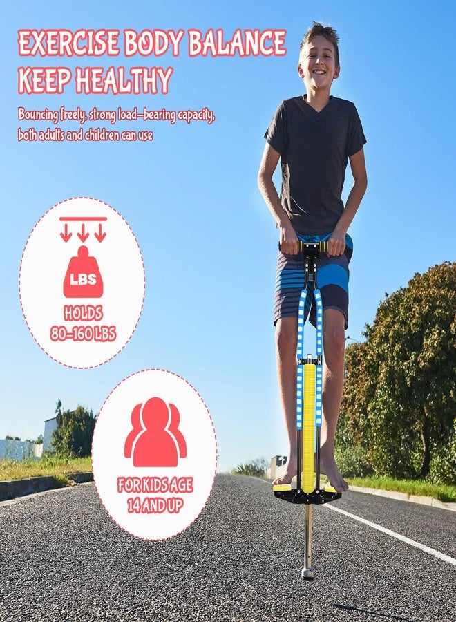 Leitee 2 Pcs Pogo Stick, Suitable for 80-160 Lbs, Soft Foam Jump Stick, Easy Grip Handles, for Beginners Teens Adults Outdoor Exercise Body Balance Keep Healthy(Blue, Red) - Image 5