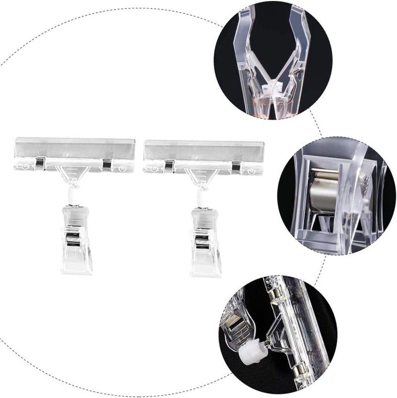 25pcs Double-head Universal Price Tag Holders Clips for Supermarket Shelf Sign Display, Adjustable Label Clamps for Retail Merchandising - Image 3