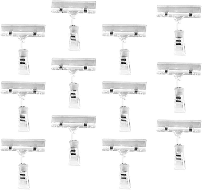 25pcs Double-head Universal Price Tag Holders Clips for Supermarket Shelf Sign Display, Adjustable Label Clamps for Retail Merchandising - Image 1