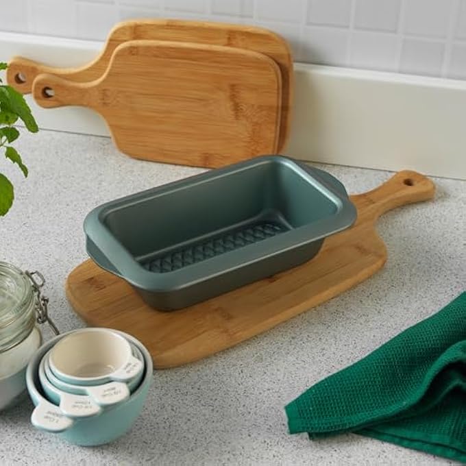 Progress BW09820G2EU7 Shimmer Collection Carbon Steel Non Stick Loaf Baking Pan Ideal for Making Festive Bakes Bread Cakes PateTerrine 28 cm Green - Image 2