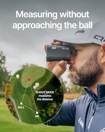 Golf Buddy GOLFBUDDY 2S PRO Golf Range Finder with Slope Measuring from The Cart 1093 Yard Laser Rangefinder Magnetic Mount Pin Finder with Flag Pole Locking Vibration One Click Scan Mode Water Proof - Image 3