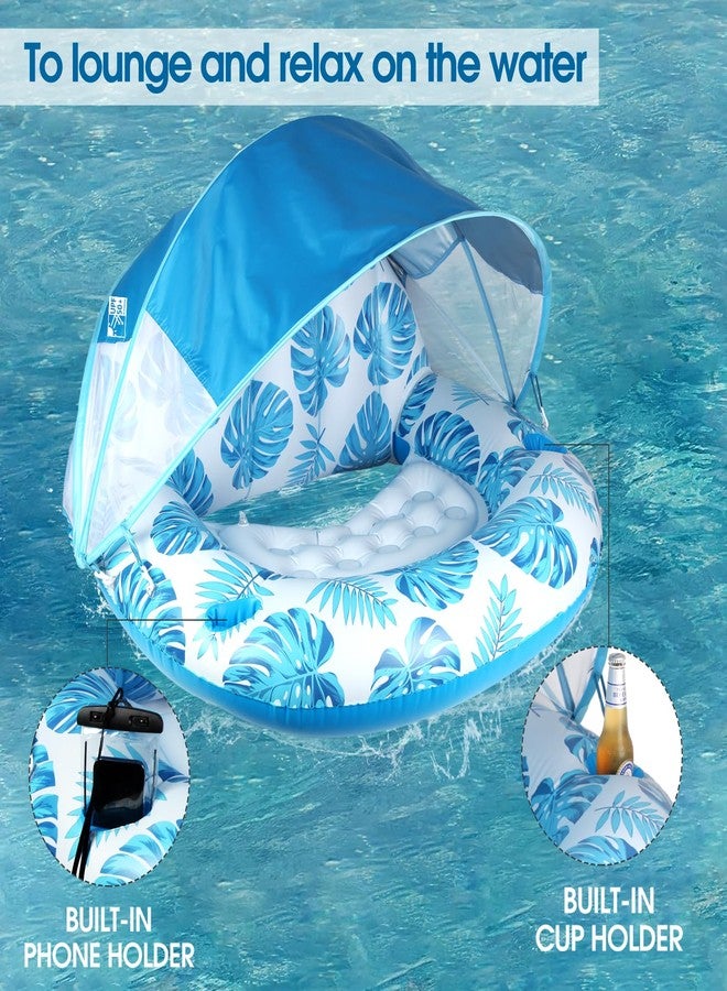 COOLCOOLDEE New Upgraded Pool Chair Float with Shade,XL Pool Floats for Adults Heavy Duty,Inflatable Pool Chair Lounge Float with Cup Holder & Backrest for Pool,Lake,Beach - Image 5